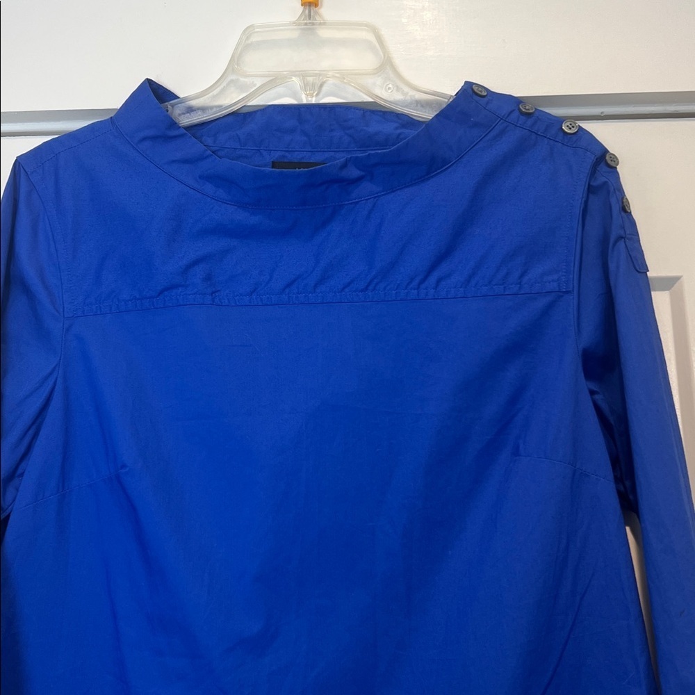 J. Crew Royal Blue Button-Detail Blouse size 2. - Picture 2 of 10